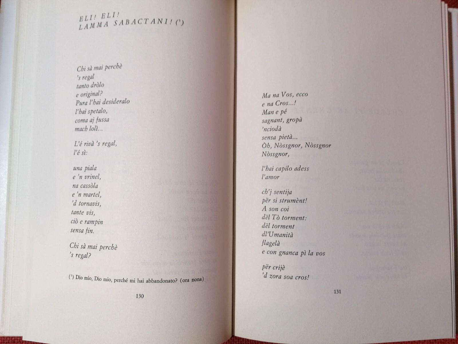 LIBRO Maria Ferrero POESIE PIEMONTESI Mariogros Tomasone 1970 Giovacchino Forzan