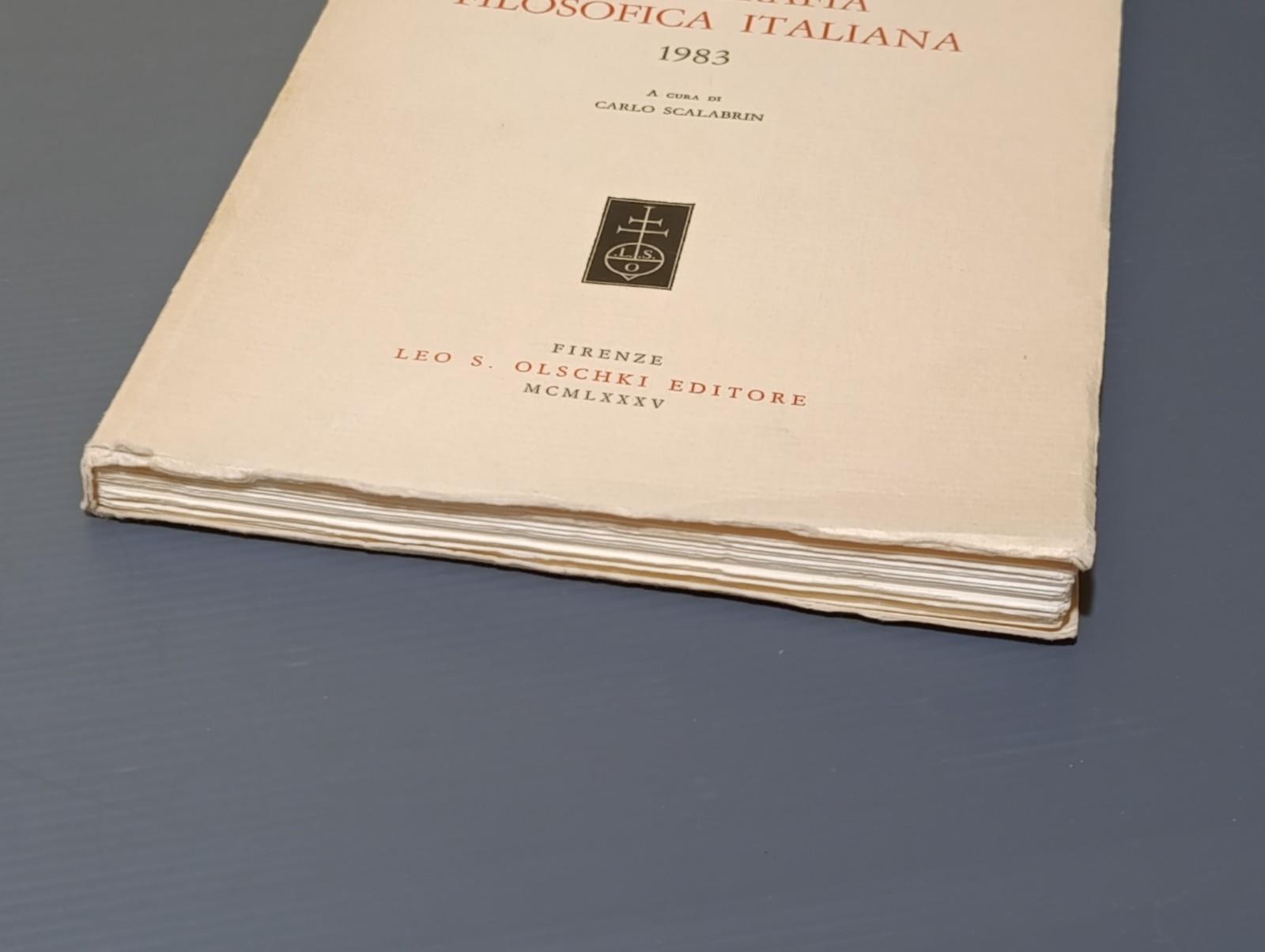 Bibliografia Filosofica Italiana 1983 - Libro Carlo Scalabrin Olschki Filosofia
