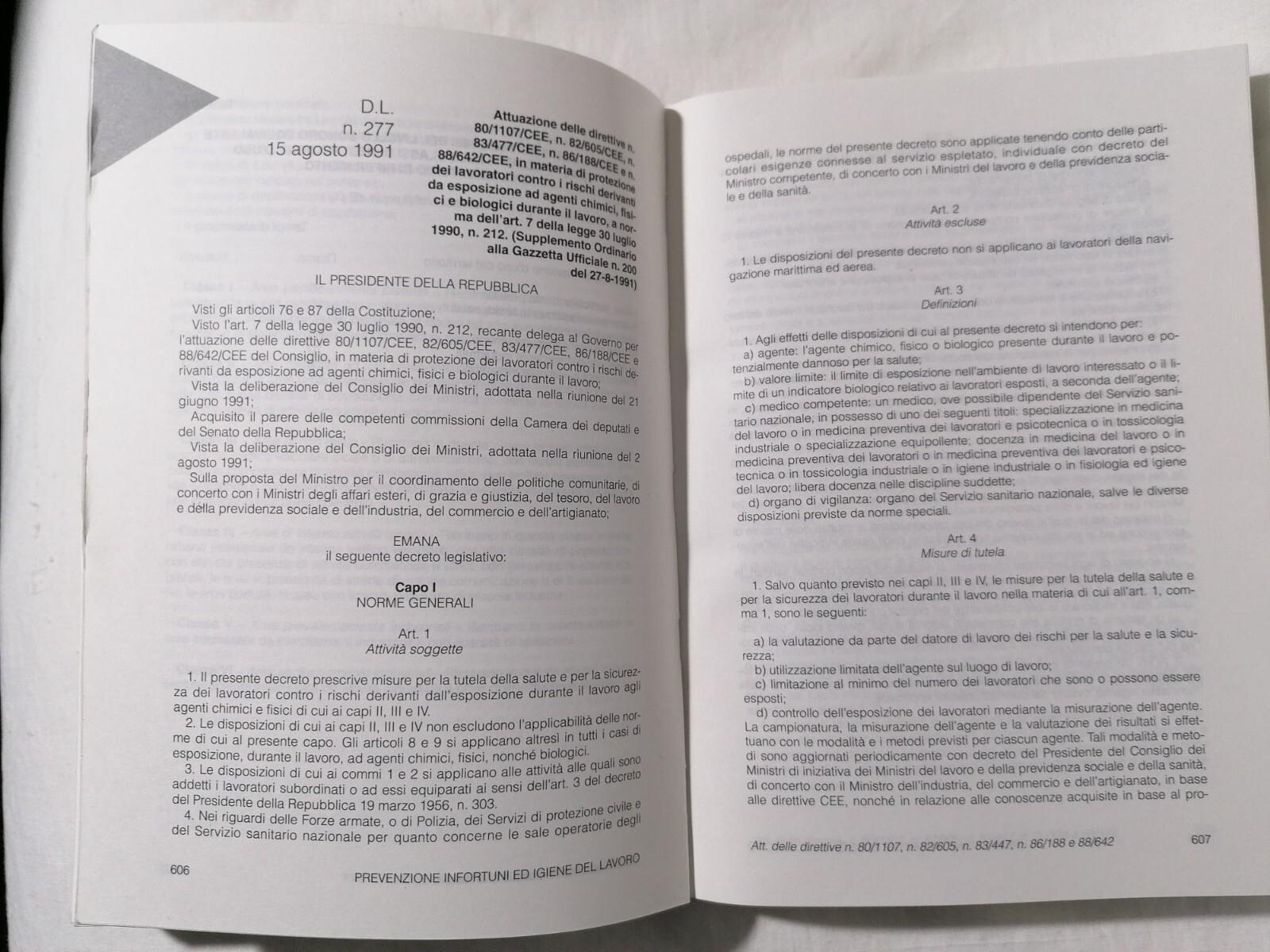 Prevenzione Infortuni ed Igiene del Lavoro - Libro Manuale Epc 1992 Lepore