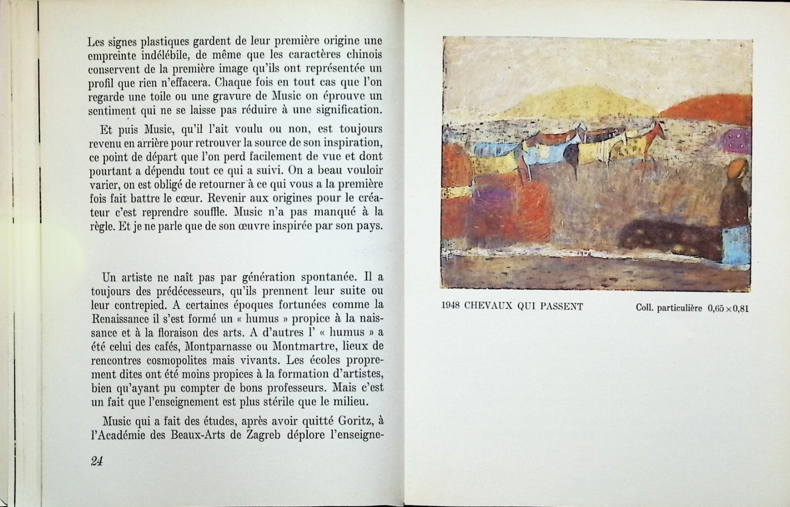 Zoran Music Libro Jean Grenier Musée de Poche in Francese Illustrato 1970 Arte
