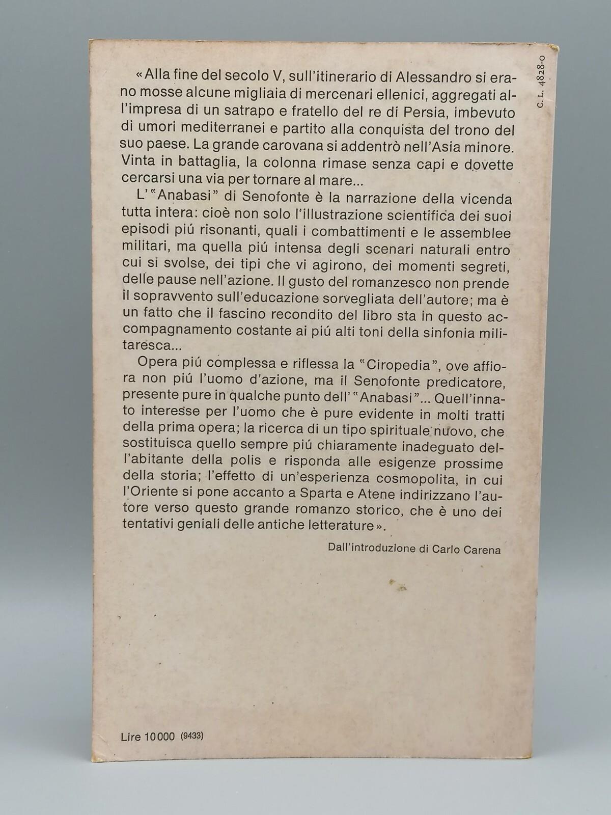 Libro Senofonte Anabasi Ciropedia Nuova Universale Einaudi 1977 Carlo Carena