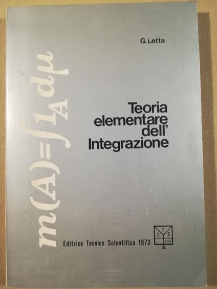 Teoria elementare dell'Integrazione - copertina