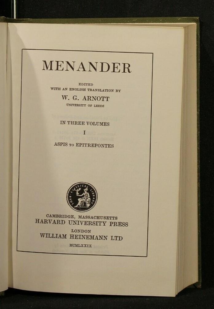 Menander Volume I