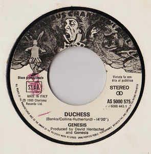 Duchess / T'Innamori - Vinile 7'' di Alberto Fortis,Genesis
