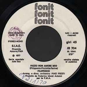 Filipponio / Le Pamplemousse: Pazzo Non Amore Mio / Get Your Boom Boom Around The Room - Vinile 7''