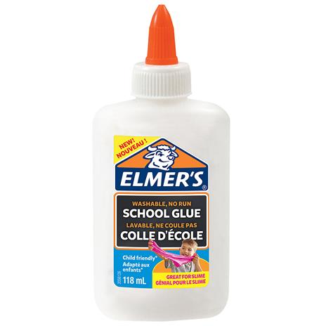Colla Liquida Bianca di Elmer's, 118 ml, lavabile e adatto ai bambini, Ottimo per fare slime e crafting, Flacone da 118ml