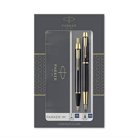 Set regalo Parker Gift Set DUO. IM Black GT Penna a Sfera M + Penna Stilografica M