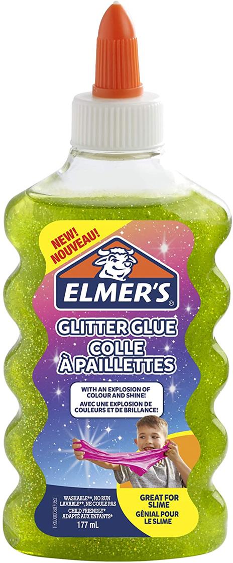 Colla glitterata liquida per Slime Elmer's Verde - 177 ml