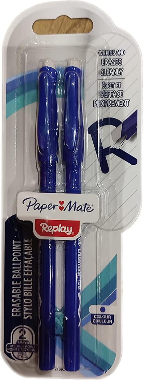 Penna a sfera Replay stick M Blu. Confezione da 2