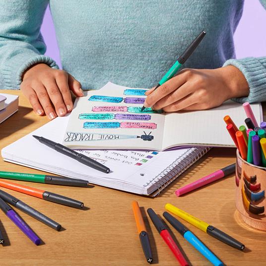Paper Mate Flair, penne con punta in feltro, colori metallici, Colori assortiti, a punta media (0,7 mm) 12 pezzi - 3