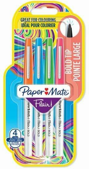 Penna Flair Nylon Bold punta fibra L 2.0. Confezione da 4