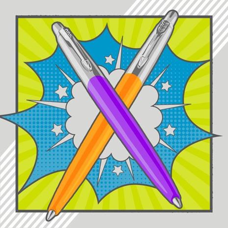 Jotter Original plastic penna a sfera M-'60 POP ART ARANCIONE + VIOLETTO. Confezione da da 2 penne - 2