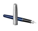 Parker Sonnet Sandblasted Stainless Steel And Blue Lacquer Fountain Pen