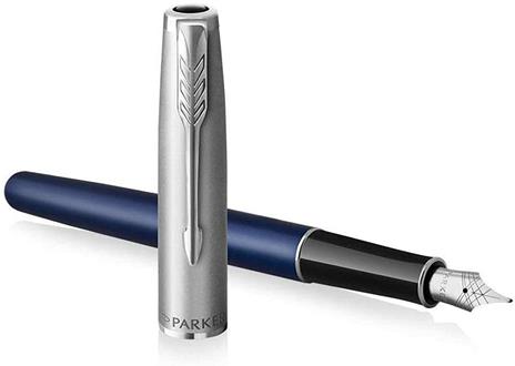 Parker Sonnet Sandblasted Stainless Steel And Blue Lacquer Fountain Pen - 2
