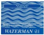 Cartucce standard per stilografica Waterman blu. Confezione da 8