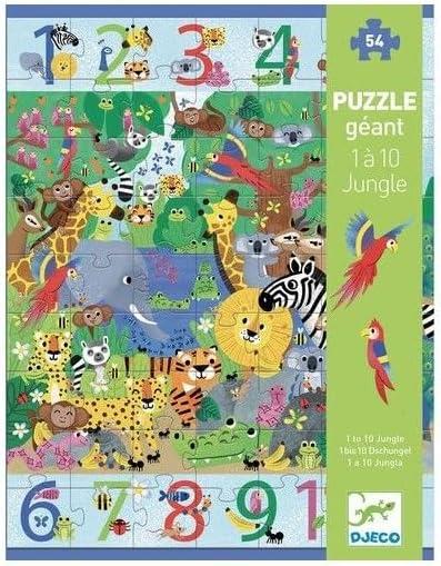 1 to 10 Jungle - 54 pcs - Puzzle - Giant puzzles - 3