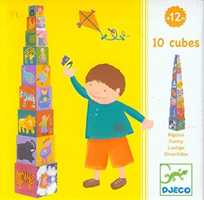 Giocattolo 10 funny blocks. Cubi divertenti impilabili Djeco