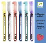 6 glitter markers