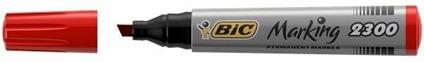 Marcatore Bic 2000 permanent marker rosso punta scalpello 3,5-5,5 mm. Confezione 12 pezzi