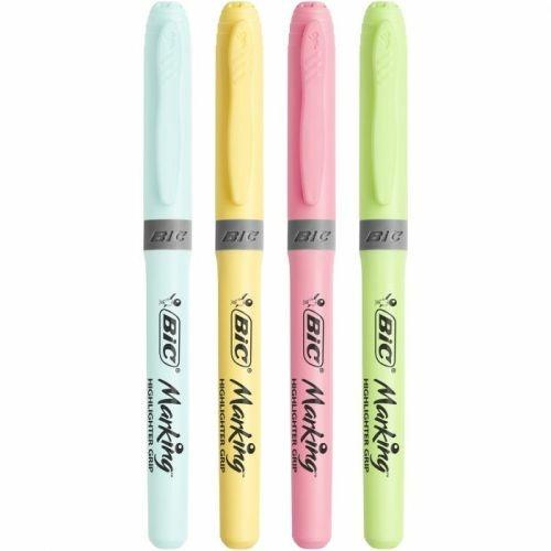 BIC Highlighter Grip Pastel evidenziatore 4 pezzo(i) Blu, Verde, Rosa, Giallo Punta smussata - 3