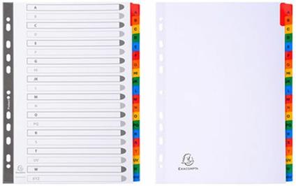 Intercalare Bianco 20 Tacche Multicolori A-Z