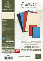 Exacompta Forever Pack di 100 copertine per A4 270 G/m², colori assortiti