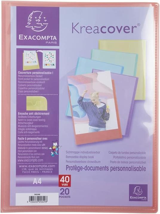 Portalistino A4 40 buste KREACOVER PASTEL - 3
