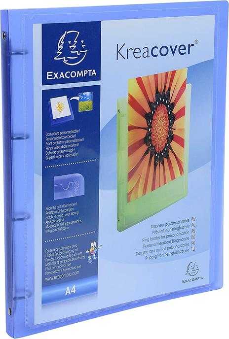 Raccoglitore A4 PPL trasparente Personalizzabile 4 anelli 15 mm - 5