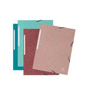 Cartoleria Cartelle 3 lembi con elastici Skandi Cartoncino lustré  400 g/mq - 4 Colori assortiti Exacompta