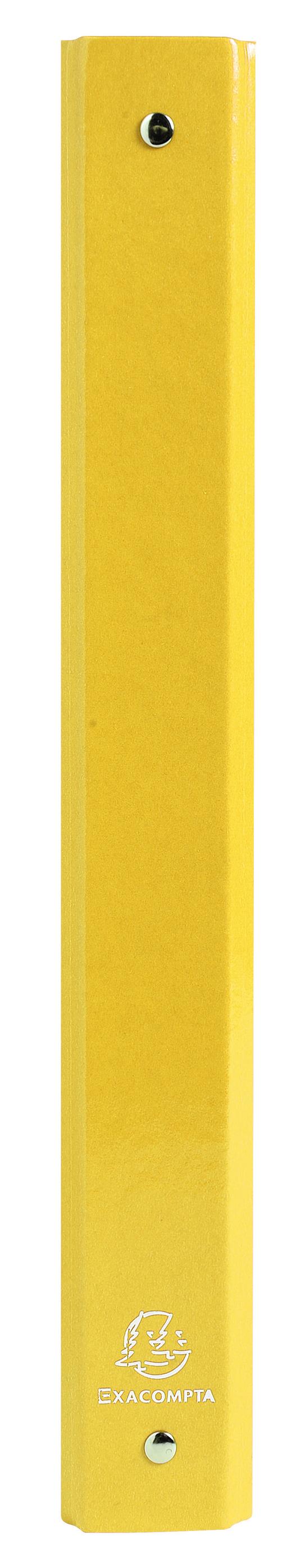 Quaderno ad anelli A4 Exacompta Iderama Foderato Lucido 4 anelli Giallo - 3cm - 2