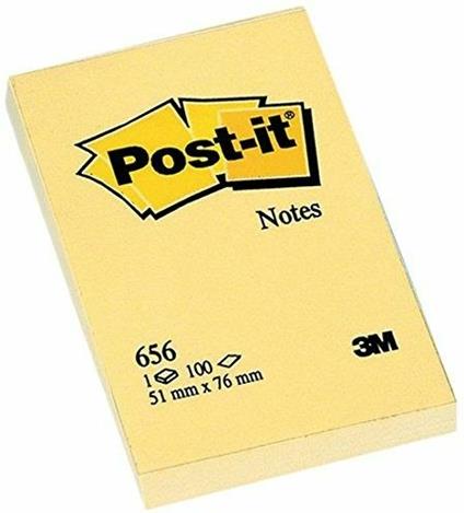 3M Post-it. 100 Foglietti Post-it Colore Giallo Canary 51x76mm