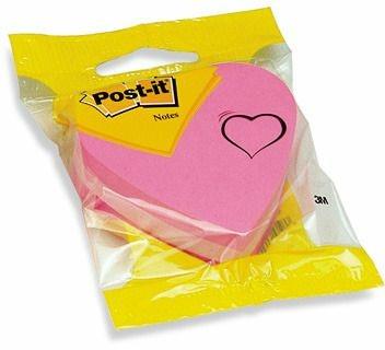 Blocchetto Post-it 2007H sagomato cuore, 225 fogli