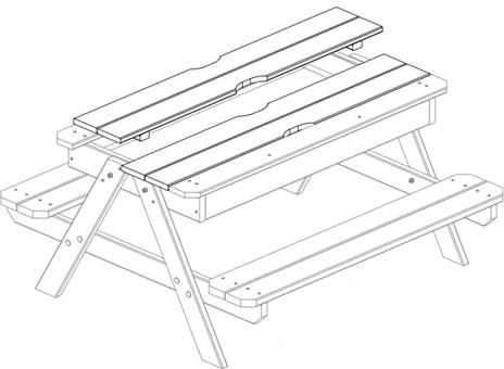 Tavolo da picnic con sabbiera integrata "Kid - 2