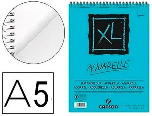 Canson XL Aquerelle album per tecniche umide spiralato lato corto 300g/m grana fine A5 20 fogli - 3