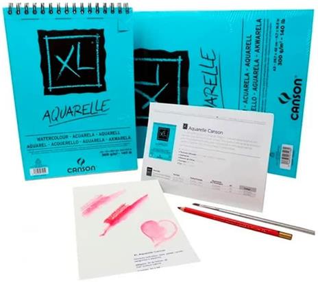 Canson XL Aquerelle album per tecniche umide spiralato lato corto 300g/m grana fine A5 20 fogli - 4