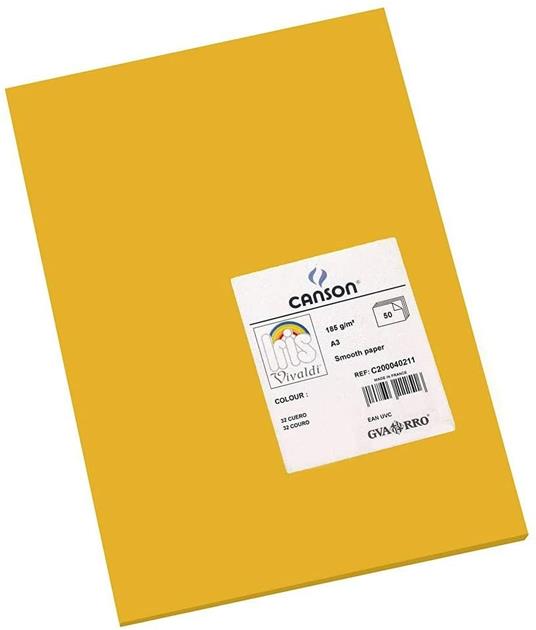 Canson Iris Vivaldi - Carta colorata, formato A3, 29,7 x 42 cm, lotto da 50 185 g/m² A3-29,7 x 42 cm Nero - 6