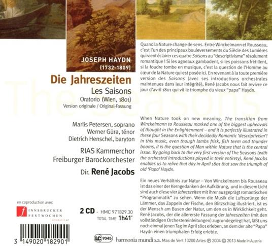 Le Stagioni (Die Jahreszeiten) - CD Audio di Franz Joseph Haydn,René Jacobs - 2