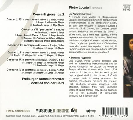 Concerti Grossi n.2, n.4, n.7, n.8, n.9 op.1 - CD Audio di Pietro Locatelli - 2
