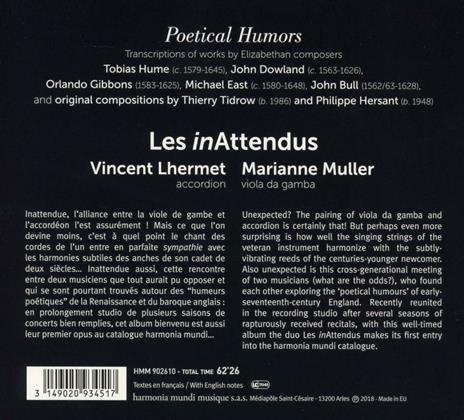 Poetical Humors - CD Audio di Vincent Lhermet,Marianne Muller - 2