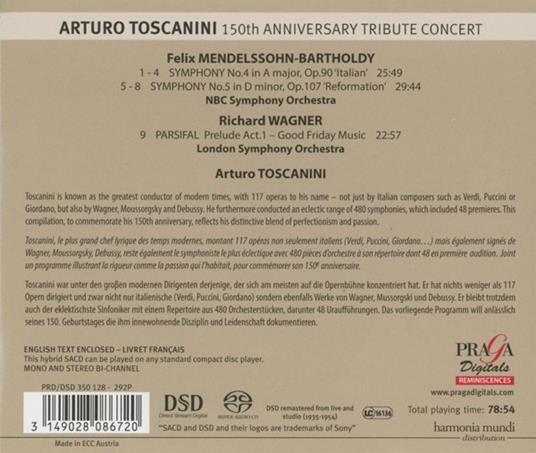 Symphonies No.4 & 5 - CD Audio di Felix Mendelssohn-Bartholdy,Arturo Toscanini - 2