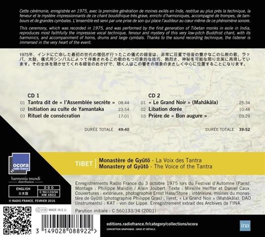 Tibet - Monastere De Gyuto - CD Audio - 2