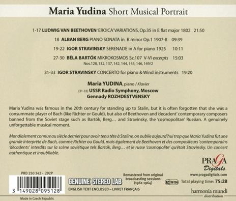 A Great Russian Pianist - CD Audio di Maria Yudina - 2