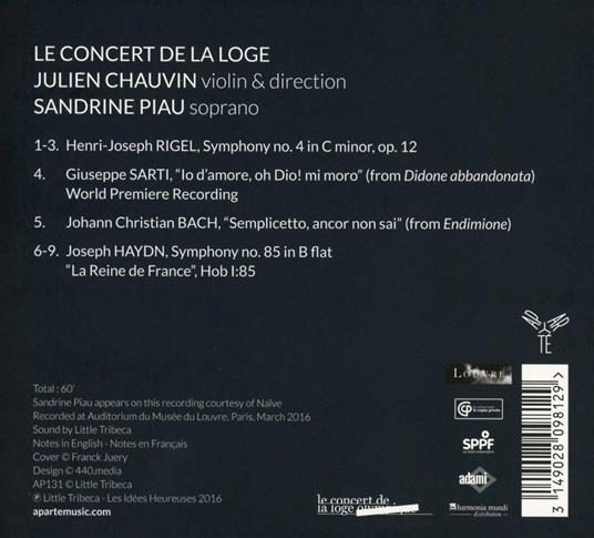 La Reine - CD Audio di Franz Joseph Haydn,Giuseppe Sarti,Sandrine Piau,Julien Chauvin - 3