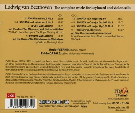 Musica per Violoncello e Pianoforte Completa - CD Audio di Ludwig van Beethoven,Pablo Casals - 2
