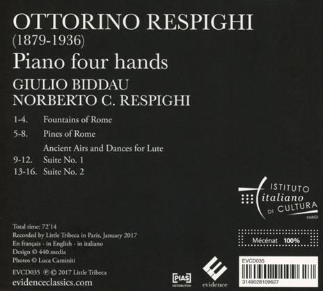 Piano Four Hands - CD Audio di Ottorino Respighi - 2