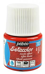 Pebeo 303-Rosso Colore Per Il Tessuto Setacolor Effetto Daime - Flock Ml.45