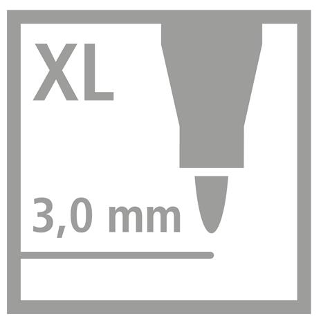 Pennarello - STABILO power max - punta XL - Astuccio da 12 - Colori assortiti - 6