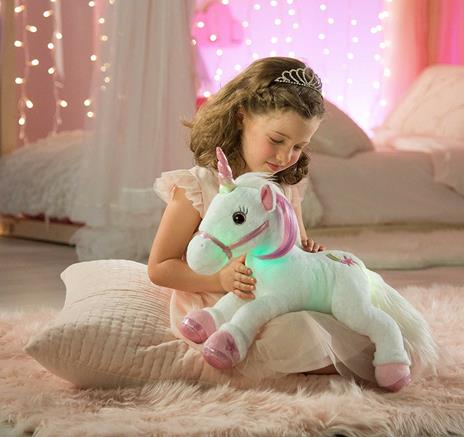 Lica Bella Unicorno Supermorbido Con Luci Dei Colori Dell'Arcobaleno, Occhi Brillanti E Suoni Magici - 9