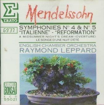 Symphonies N. 4 & N. 5 - CD Audio di Felix Mendelssohn-Bartholdy,Raymond Leppard