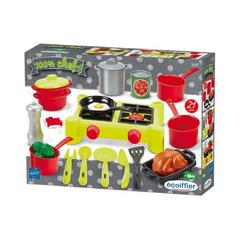 100% Chef Set Stoviglie Da Cucina Con Fornello 21 Pz
